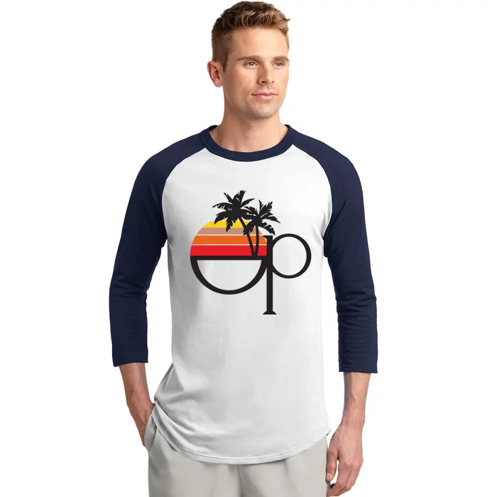 Ocean Pacific 80s Retro Sunset Baseball Sleeve Shirt