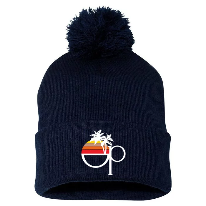 Ocean Pacific 80s Retro Sunset Pom Pom 12in Knit Beanie