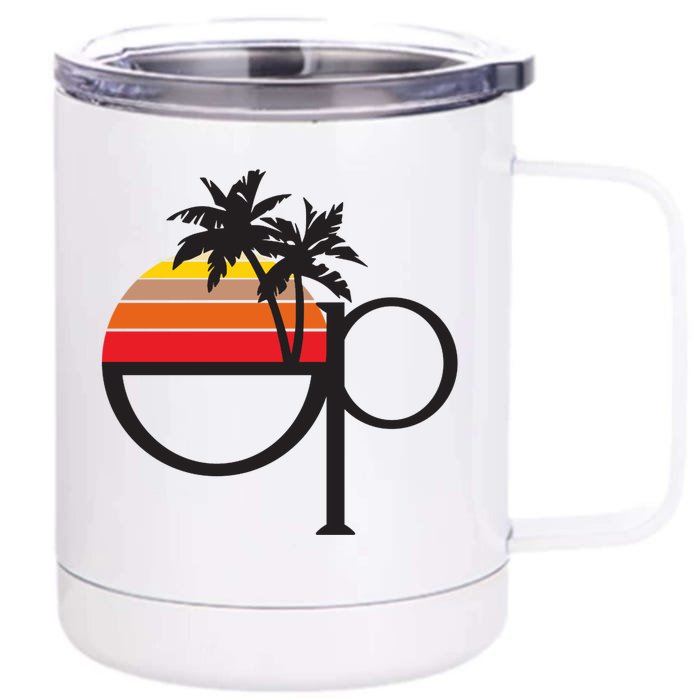 Ocean Pacific 80s Retro Sunset Front & Back 12oz Stainless Steel Tumbler Cup