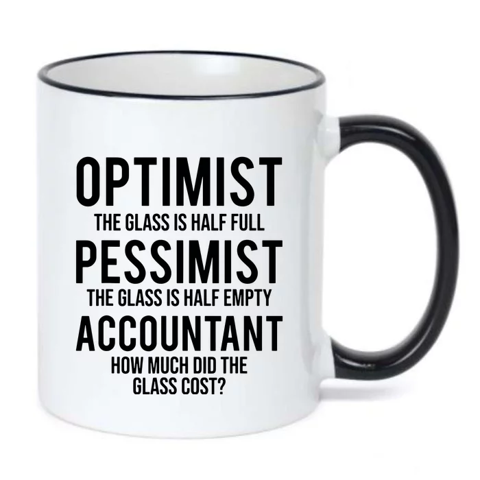 Optimist Pessimist Accountant Glass Funny Accounting Black Color Changing Mug