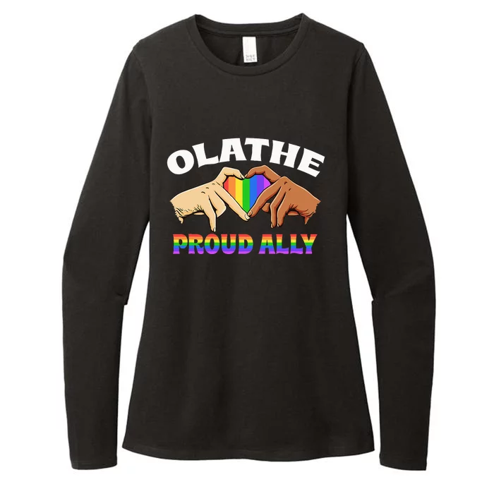 Olathe Proud Ally LGBTQ Overland Park Pride US Cities Womens CVC Long Sleeve Shirt