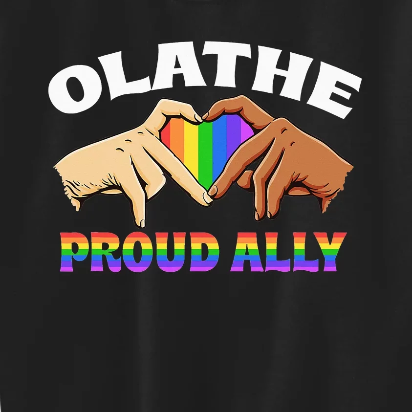 Olathe Proud Ally LGBTQ Overland Park Pride US Cities Kids Sweatshirt