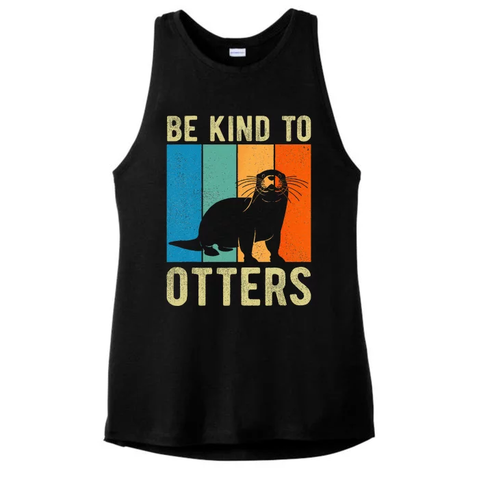 Otter Pun Be Kind To Otters Be Kind To Others Ladies Tri-Blend Wicking Tank