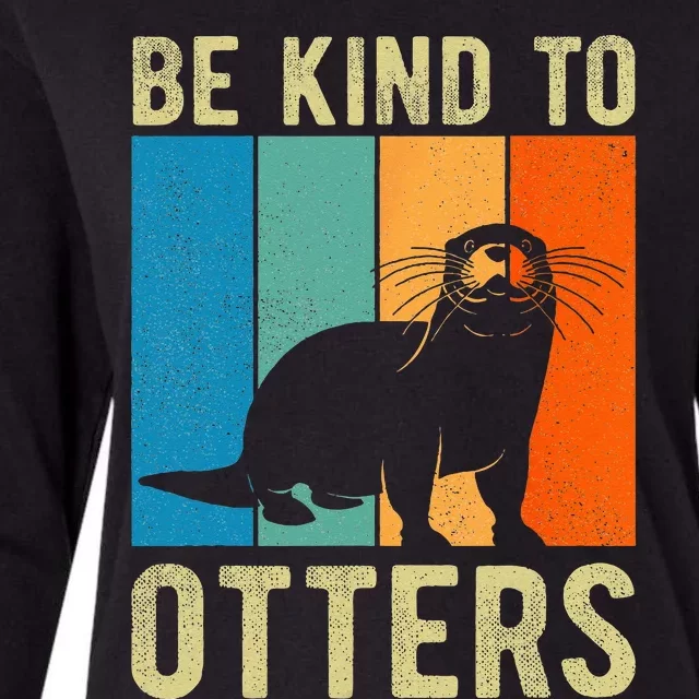 Otter Pun Be Kind to Otters Be Kind to Others Womens Cotton Relaxed Long Sleeve T-Shirt