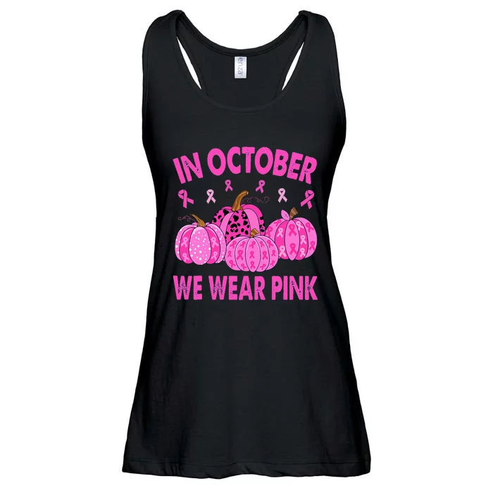 October Pink Breast Cancer Awareness Pumpkin Decor Ladies Essential Flowy Tank