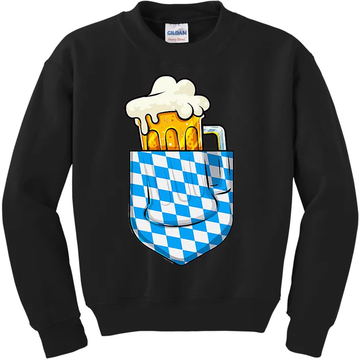 Oktoberfest Pocket Bavarian Beer Prost German Funny German Kids Sweatshirt