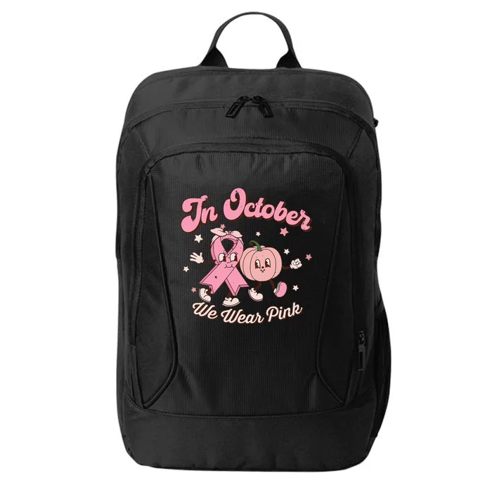 October Pink Breast Cancer Awareness Pumpkin City Backpack