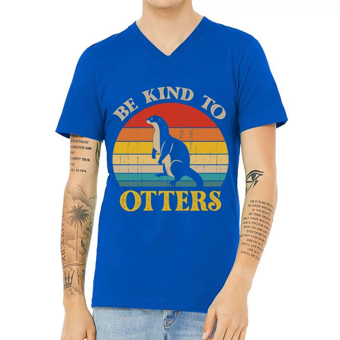 Otter Pun Be Kind To Others Be Kind To Otters Gift V-Neck T-Shirt