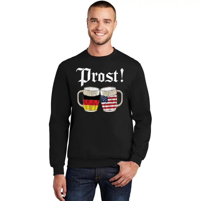 Oktoberfest Holiday Prost Beer German American Flag Sweatshirt