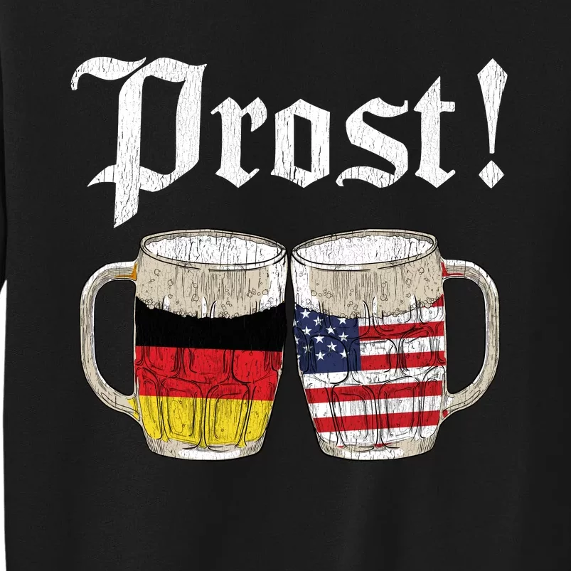 Oktoberfest Holiday Prost Beer German American Flag Tall Sweatshirt