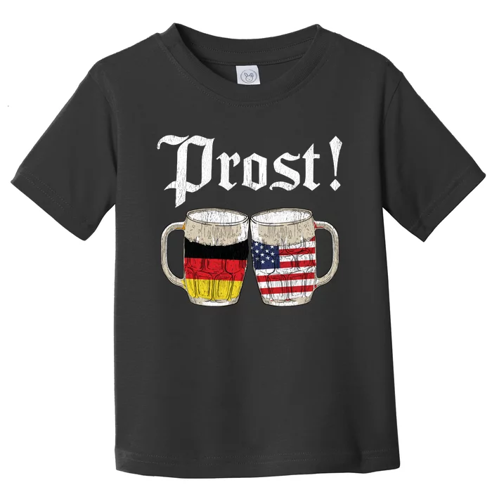 Oktoberfest Holiday Prost Beer German American Flag Toddler T-Shirt