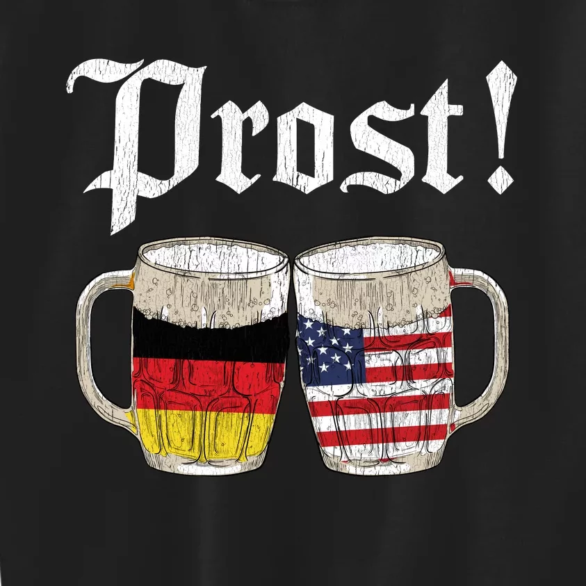 Oktoberfest Holiday Prost Beer German American Flag Kids Sweatshirt