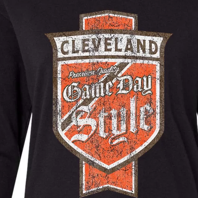 Ohio Pride Classic Cleveland Womens Cotton Relaxed Long Sleeve T-Shirt