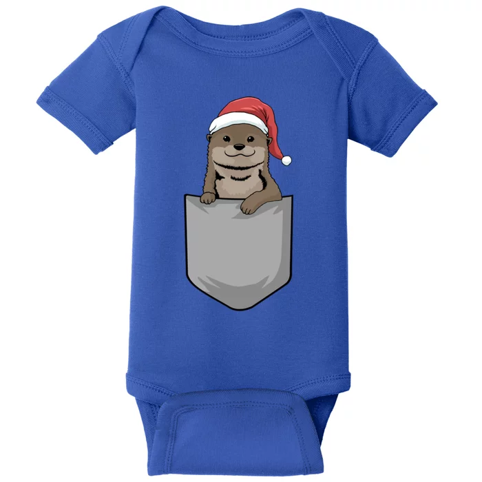 Otter Pocket Christmas Gift Baby Bodysuit