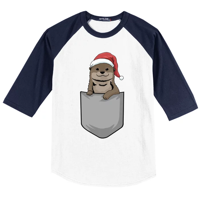 Otter Pocket Christmas Gift Baseball Sleeve Shirt