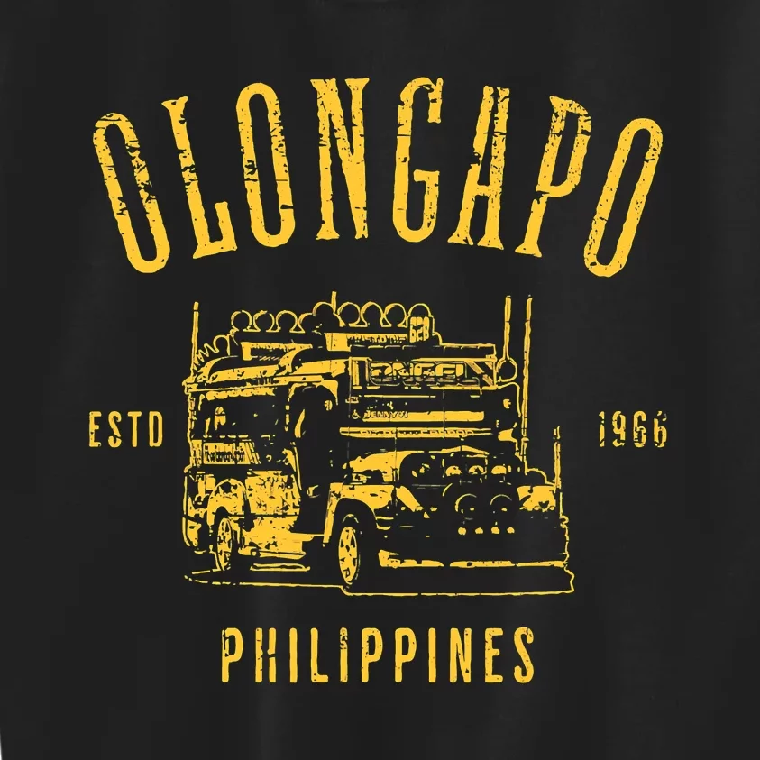 Olongapo Philippines Estd 1966 Distressed Style Design Kids Sweatshirt