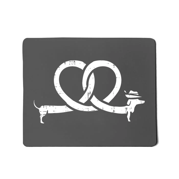 Oktoberfest Pretzel Funny Dachshund Wiener Gift Mousepad