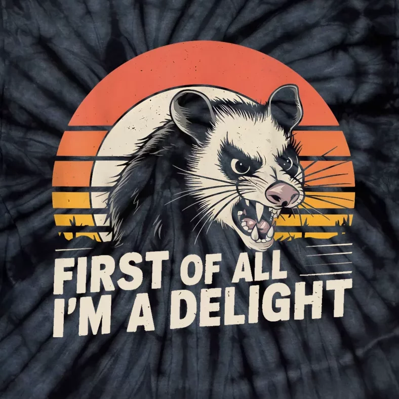 Opossum Possum First Of All IM A Delight Sarcastic Angry Tie-Dye T-Shirt