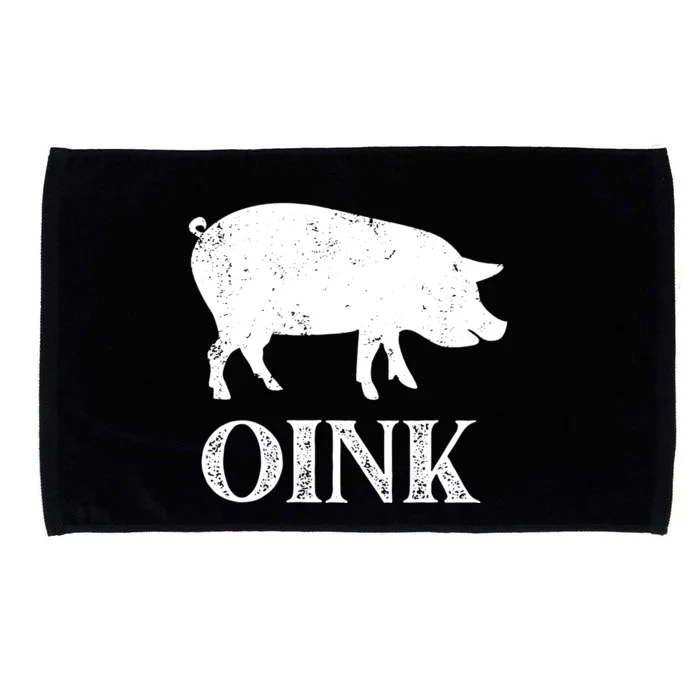 Oink Pig Funny Hog Farm Barnyard Animal Pig Lover Grunge Microfiber Hand Towel