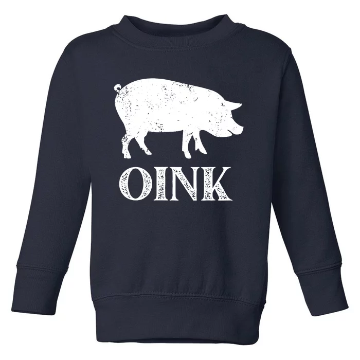 Oink Pig Funny Hog Farm Barnyard Animal Pig Lover Grunge Toddler Sweatshirt