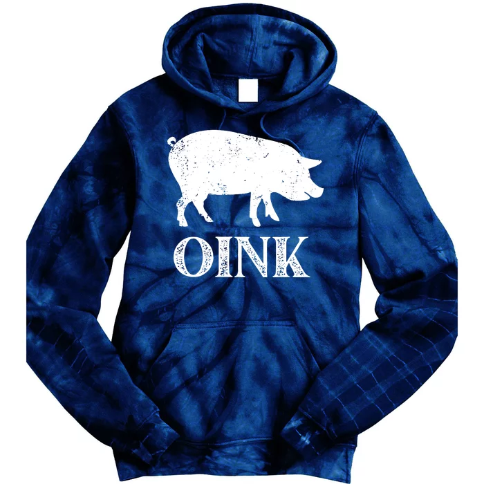 Oink Pig Funny Hog Farm Barnyard Animal Pig Lover Grunge Tie Dye Hoodie