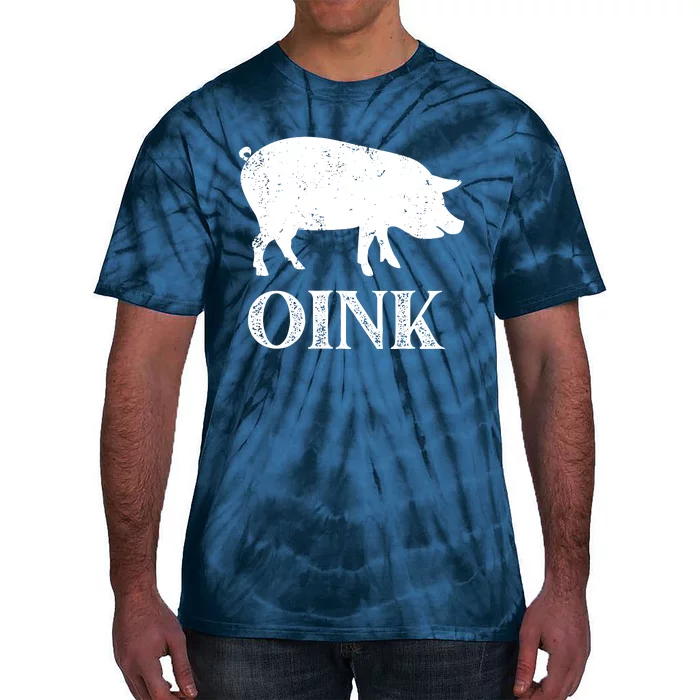 Oink Pig Funny Hog Farm Barnyard Animal Pig Lover Grunge Tie-Dye T-Shirt