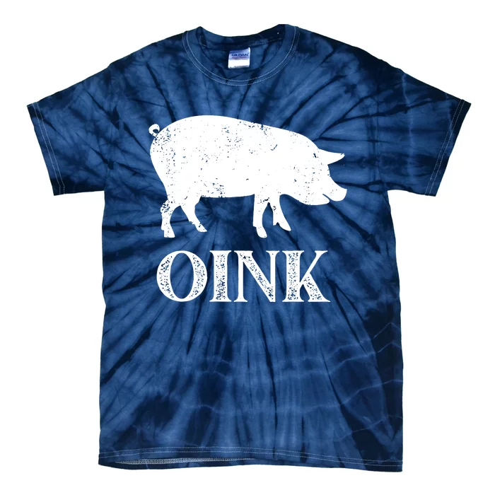 Oink Pig Funny Hog Farm Barnyard Animal Pig Lover Grunge Tie-Dye T-Shirt