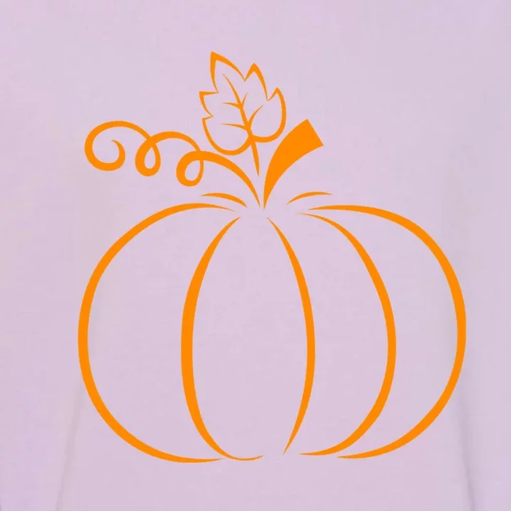 Orange Pumpkin Fall Halloween & Thanksgiving Minimal Design Garment-Dyed Sweatshirt