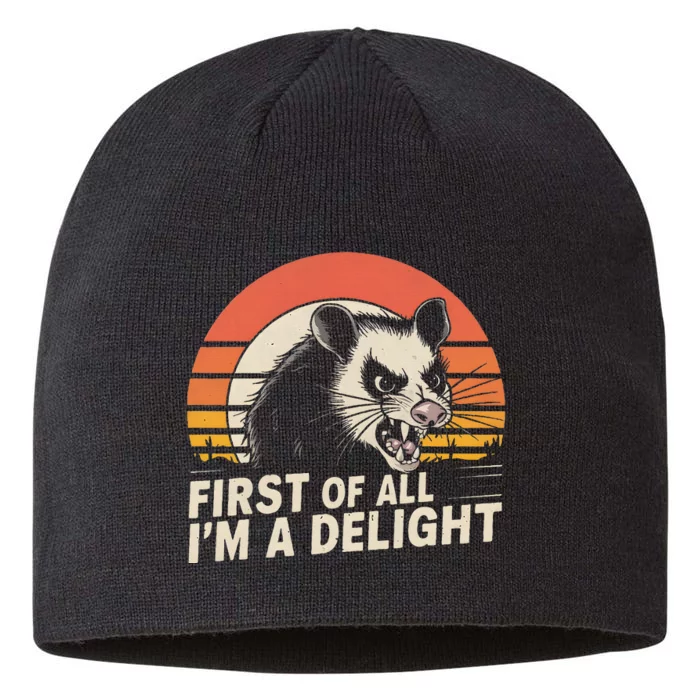 Opossum Possum First Of All IM A Delight Sarcastic Angry 8 1/2in Sustainable Knit Beanie