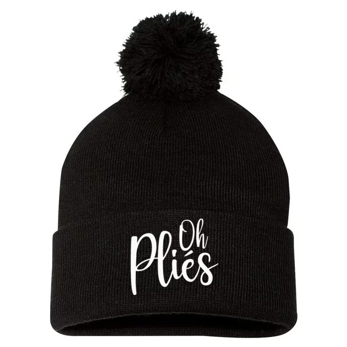 Oh Plies Funny Ballet Dance Instructor Pom Pom 12in Knit Beanie