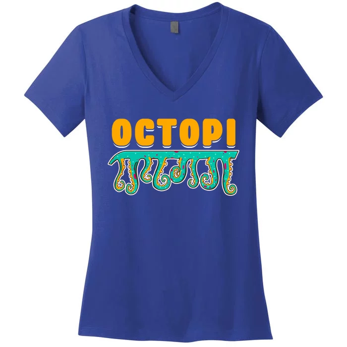 Octopus Pun Funny Octopi Math Geek Nerd Happy Pi Day 314 Great Gift Women's V-Neck T-Shirt