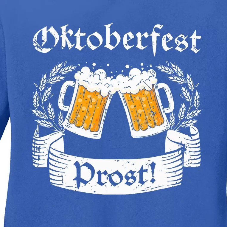 Oktoberfest Prost German Cheers Ladies Long Sleeve Shirt