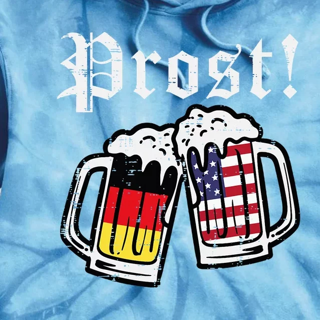 Oktoberfest Prost German American Flag Costume Tie Dye Hoodie