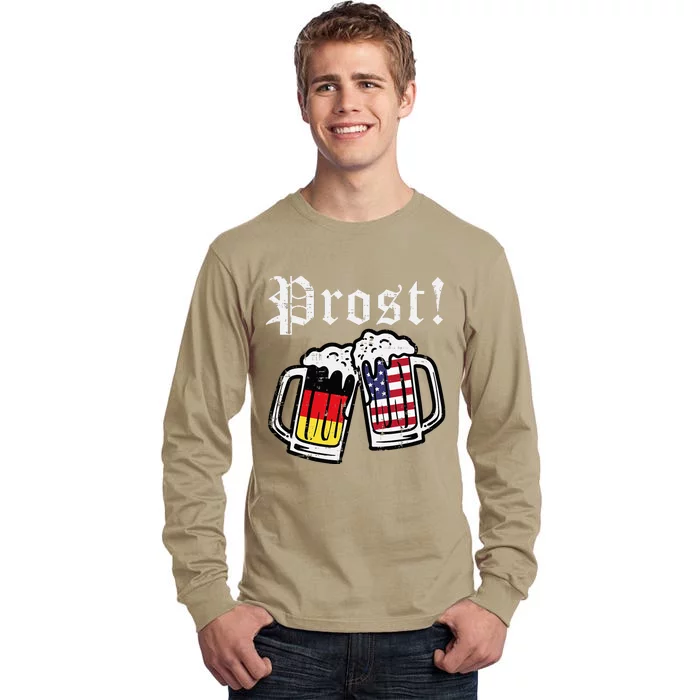 Oktoberfest Prost German American Flag Costume Tall Long Sleeve T-Shirt