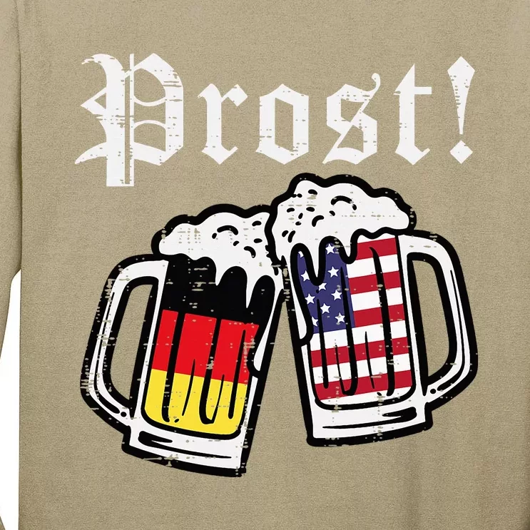 Oktoberfest Prost German American Flag Costume Tall Long Sleeve T-Shirt