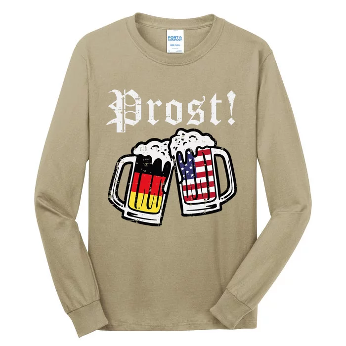 Oktoberfest Prost German American Flag Costume Tall Long Sleeve T-Shirt