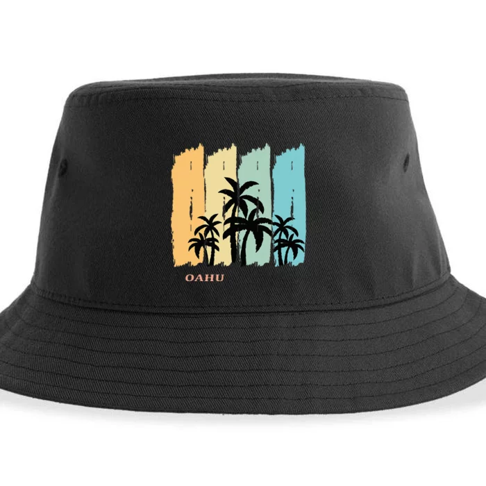 Oahu Palm Hawaii Aloha Gift Waikiki Island Honolulu Souvenir Sustainable Bucket Hat