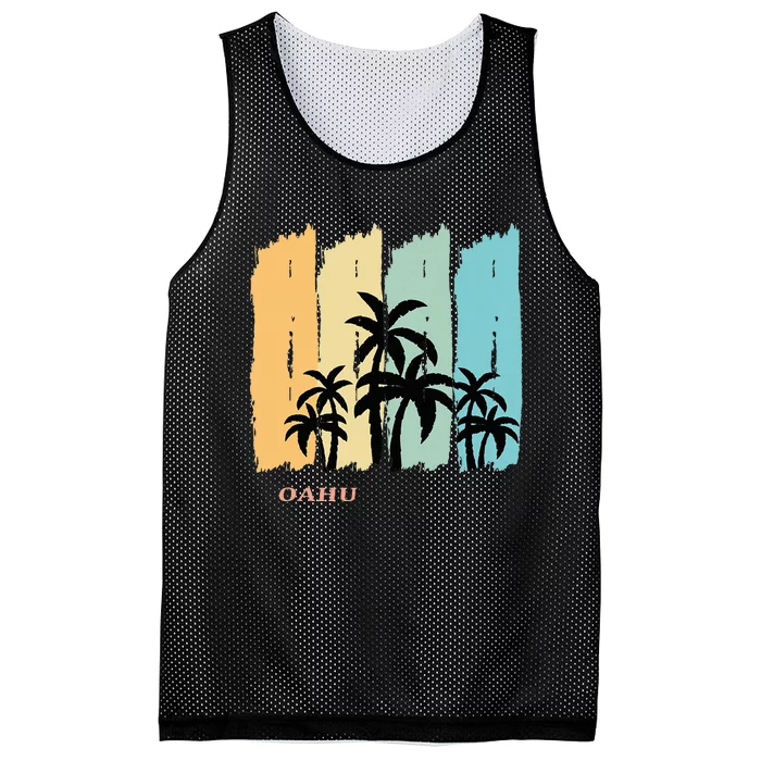 Oahu Palm Hawaii Aloha Gift Waikiki Island Honolulu Souvenir Mesh Reversible Basketball Jersey Tank