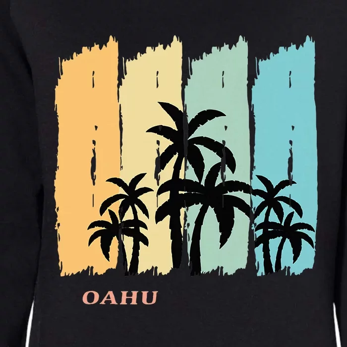 Oahu Palm Hawaii Aloha Gift Waikiki Island Honolulu Souvenir Womens California Wash Sweatshirt