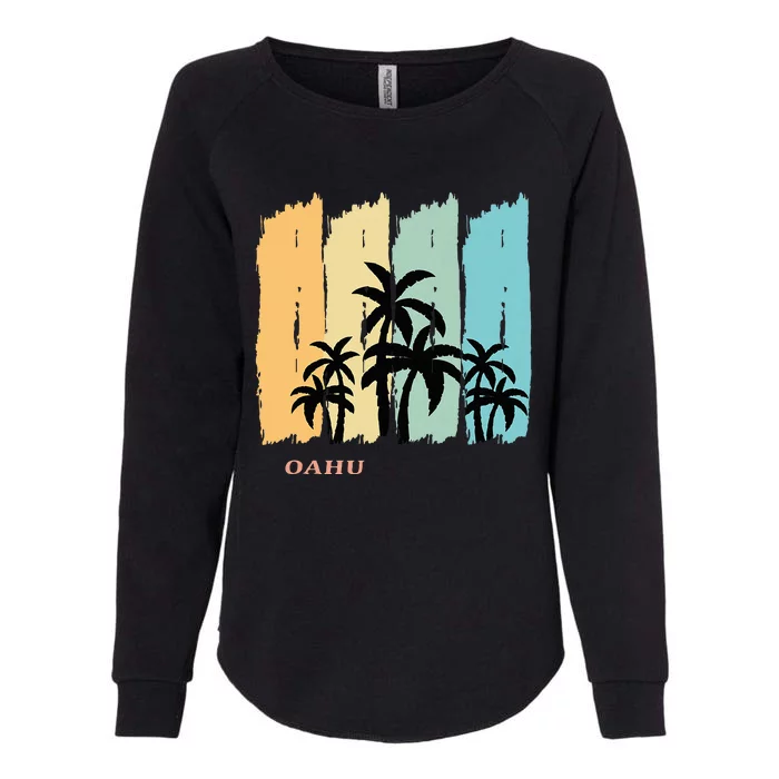 Oahu Palm Hawaii Aloha Gift Waikiki Island Honolulu Souvenir Womens California Wash Sweatshirt