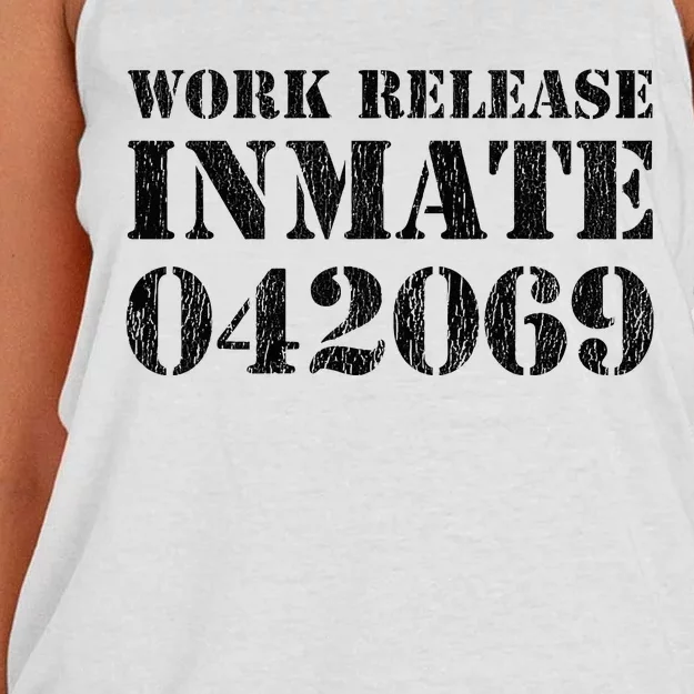 Orange Prisoner Halloween Costume Work Release Inmate Women's Knotted Racerback Tank