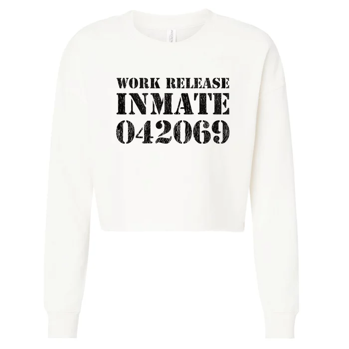 Orange Prisoner Halloween Costume Work Release Inmate Cropped Pullover Crew