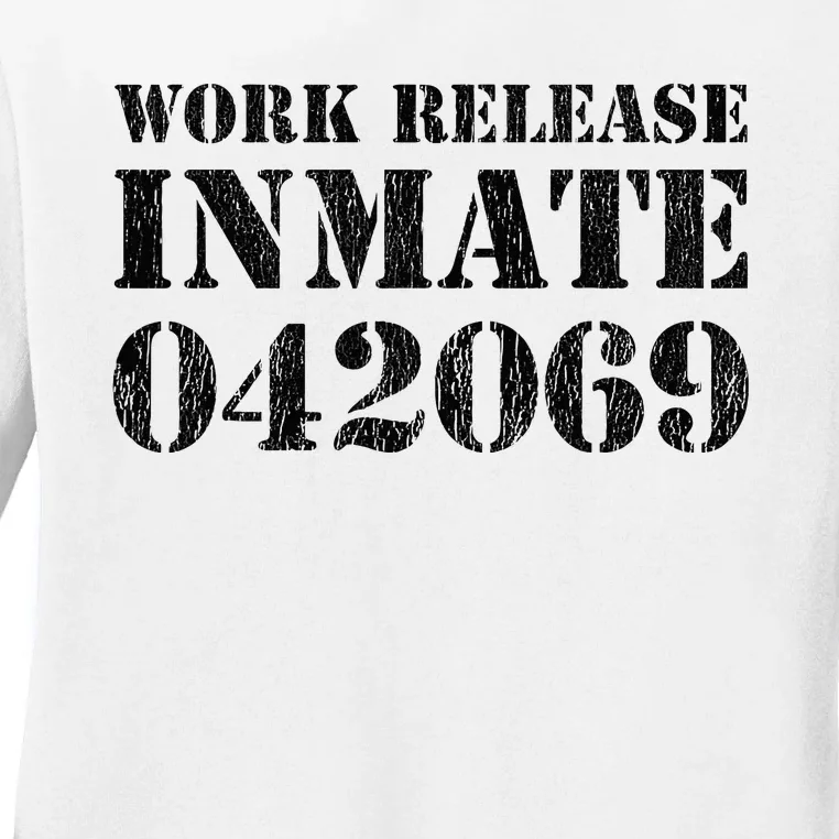 Orange Prisoner Halloween Costume Work Release Inmate Ladies Long Sleeve Shirt