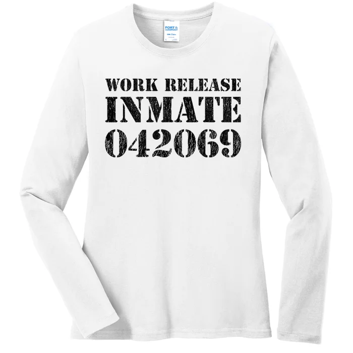 Orange Prisoner Halloween Costume Work Release Inmate Ladies Long Sleeve Shirt