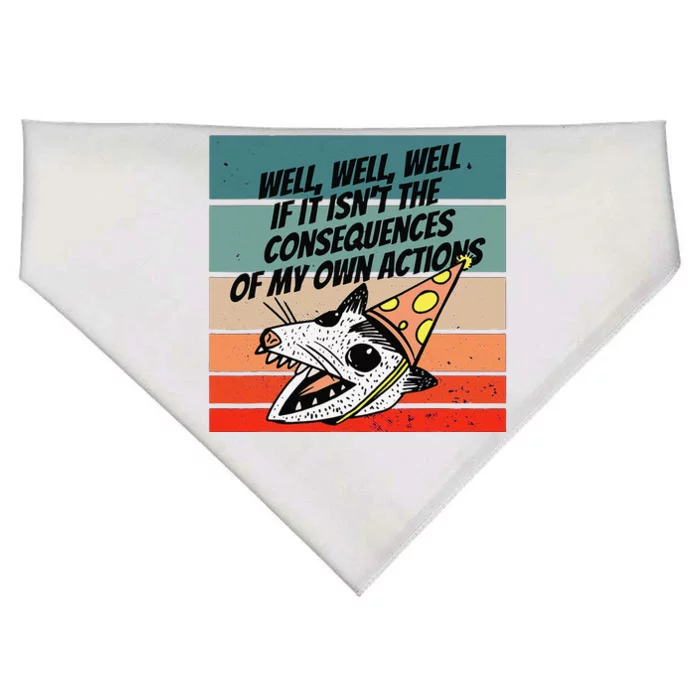 Opossum Party Hat Cartoon Humor Sarcasm Selfreflection Art USA-Made Doggie Bandana