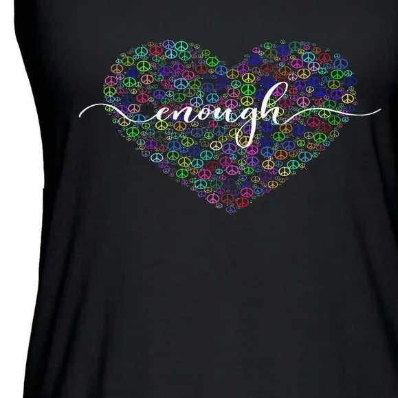 Orange Peace Heart Enough End Gun Violence Awareness Day Ladies Essential Flowy Tank