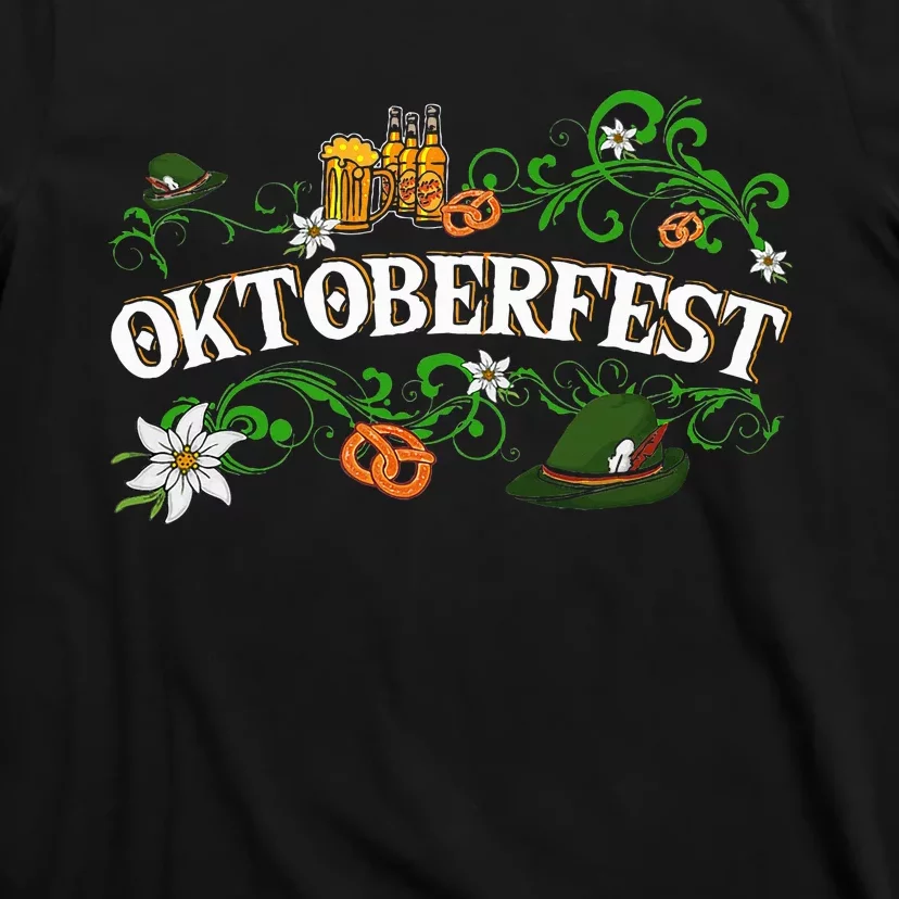 Oktoberfest Party Hat with Beer, Pretzel, and Edelweiss T-Shirt