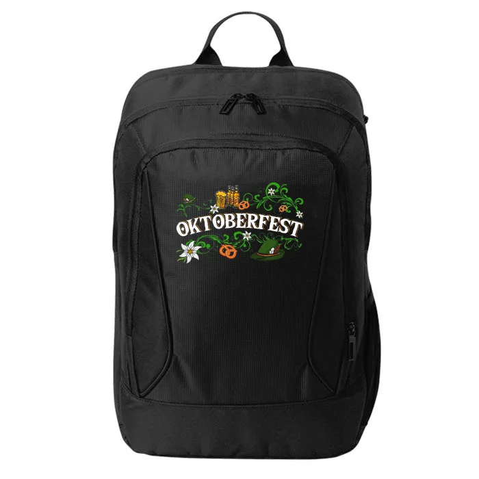 Oktoberfest Party Hat with Beer, Pretzel, and Edelweiss City Backpack