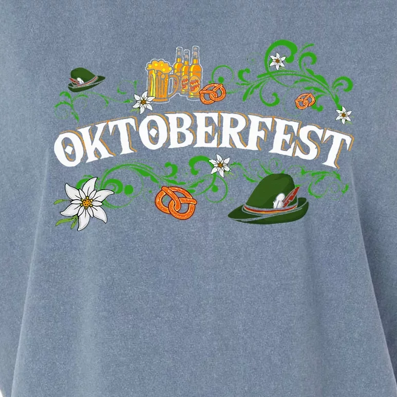 Oktoberfest Party Hat with Beer, Pretzel, and Edelweiss Garment-Dyed Women's Muscle Tee