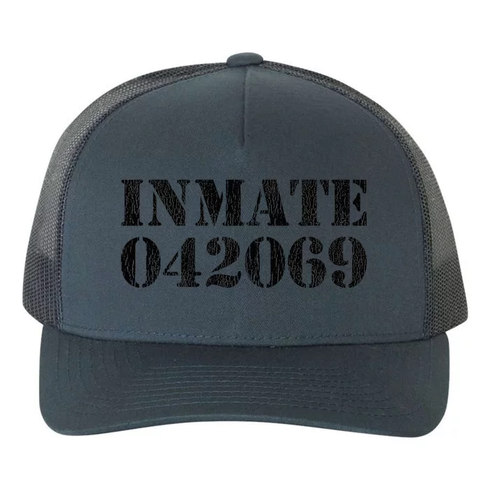 Orange Prisoner Inmate Number Halloween Costume Outfit Yupoong Adult 5-Panel Trucker Hat